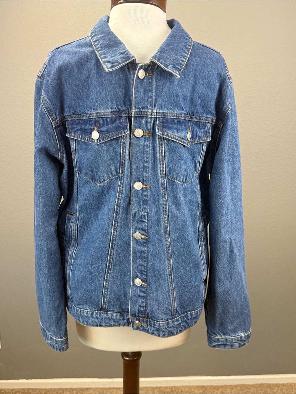 Nyrva Men''s Denim Zipper Detail Button Down Jean Jacket Sz XL Streetwear